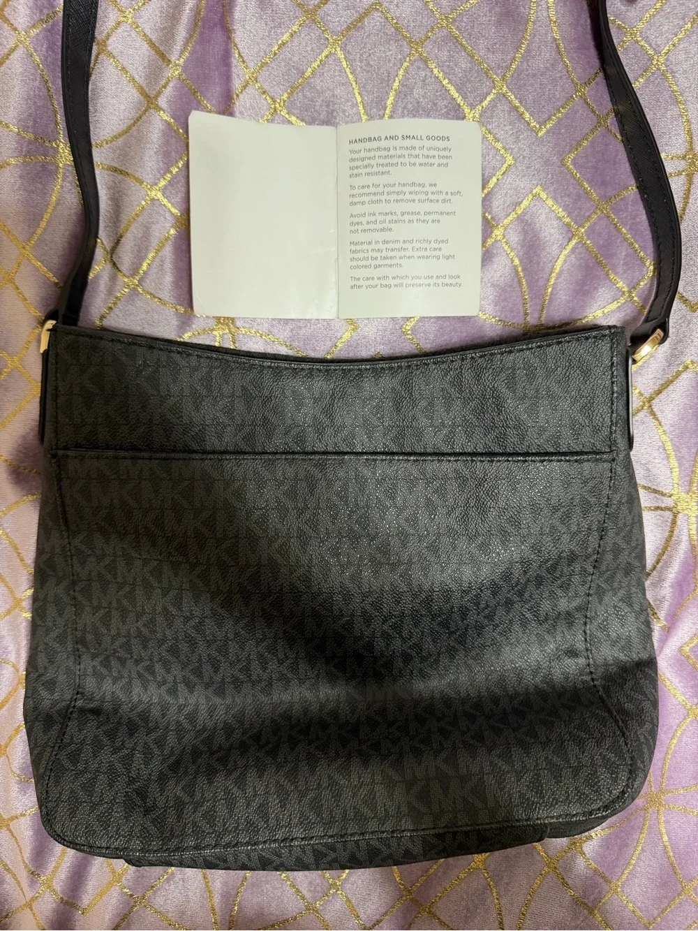💥 Michael Kors Black MK Logo Bag with Gold Accents